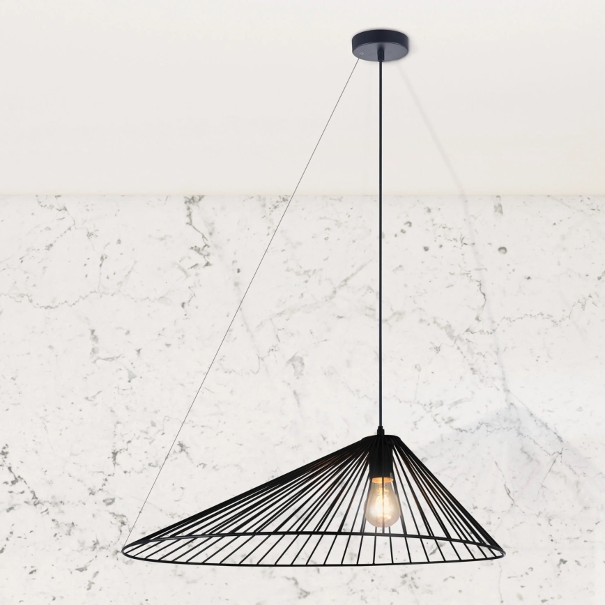 Κρεμαστό φωτιστικό οροφής AURORA 1xE27/20W/230V διάμετρος 60 cm μαύρο