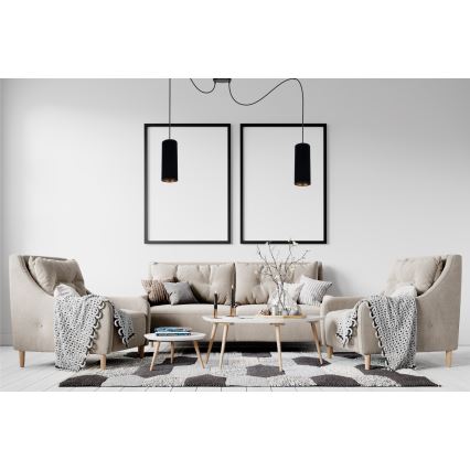 Κρεμαστό φωτιστικό οροφής AVALO 2xE27/60W/230V spider μαύρο