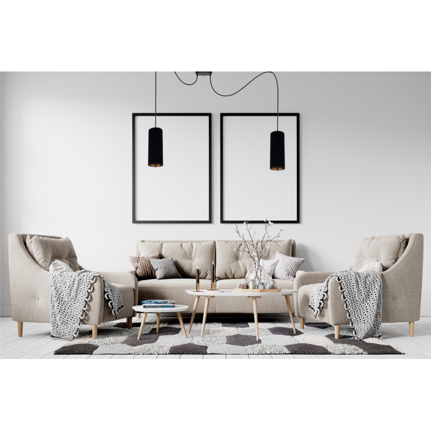 Κρεμαστό φωτιστικό οροφής AVALO 2xE27/60W/230V spider μαύρο