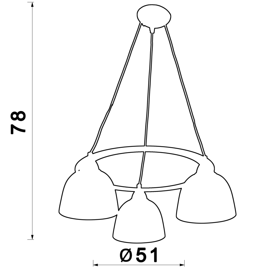 Κρεμαστό φωτιστικό οροφής AVIA 3xE27/60W/230V