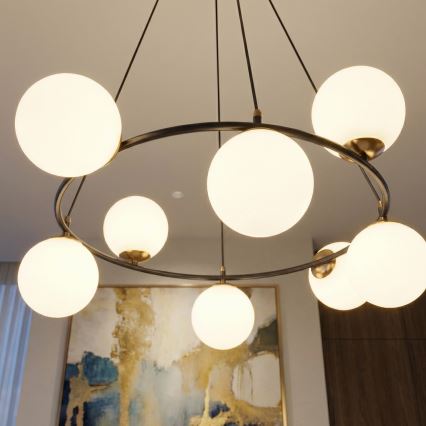 Κρεμαστό φωτιστικό οροφής AZURA 8xE14/10W/230V μαύρο/λευκό