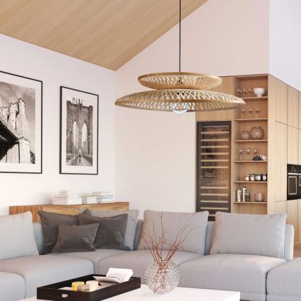 Κρεμαστό φωτιστικό οροφής BALI 1xE27/20W/230V διάμετρος 60 cm μπαμπού