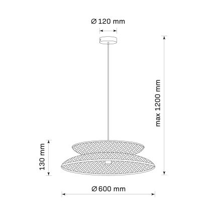 Κρεμαστό φωτιστικό οροφής BALI 1xE27/20W/230V διάμετρος 60 cm μπαμπού