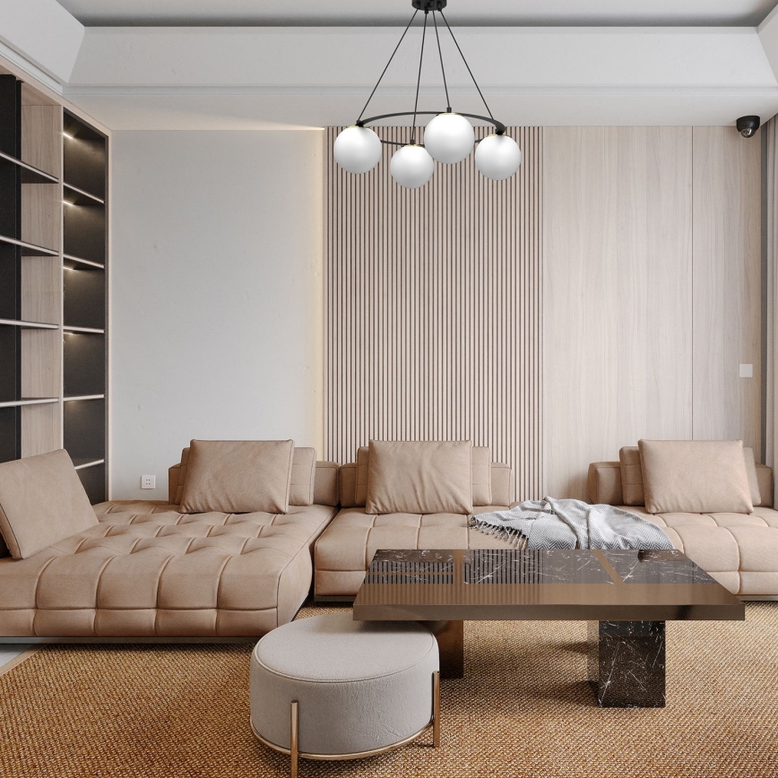 Κρεμαστό φωτιστικό οροφής BALLO 4xE27/15W/230V μαύρο/λευκό