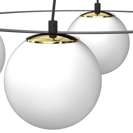 Κρεμαστό φωτιστικό οροφής BALLO 4xE27/15W/230V μαύρο/λευκό