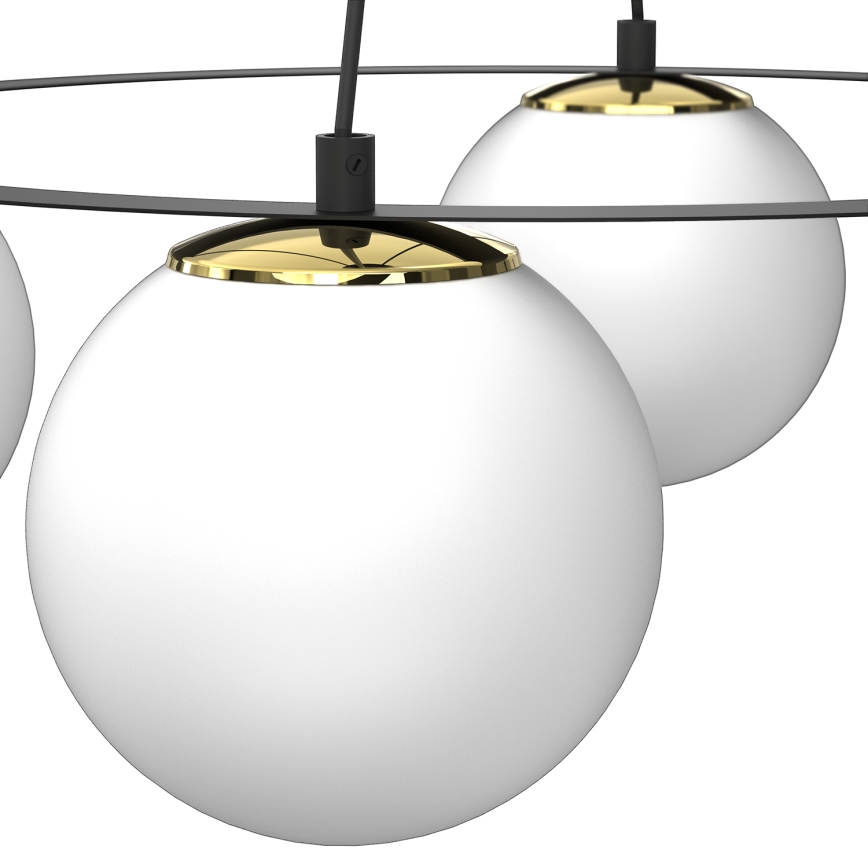 Κρεμαστό φωτιστικό οροφής BALLO 4xE27/15W/230V μαύρο/λευκό