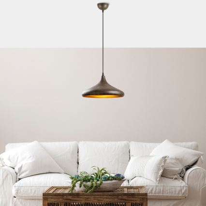 Κρεμαστό φωτιστικό οροφής BAREK 1xE27/40W/230V γκρι