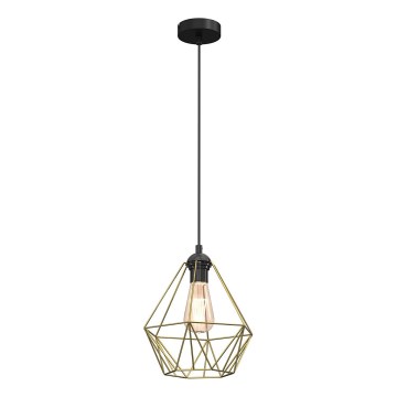 Κρεμαστό φωτιστικό οροφής BASKET 1xE27/60W/230V διάμετρος 25 cm χρυσαφί