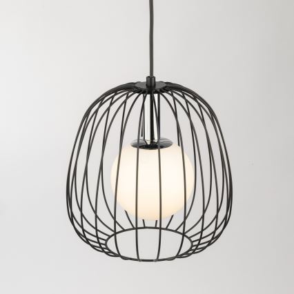 Κρεμαστό φωτιστικό οροφής BELL 1xG9/12W/230V διάμετρος 24 cm μαύρο/γυαλιστερό χρώμιο