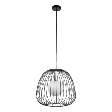 Κρεμαστό φωτιστικό οροφής BELL 1xG9/12W/230V διάμετρος 33 cm μαύρο/γυαλιστερό χρώμιο