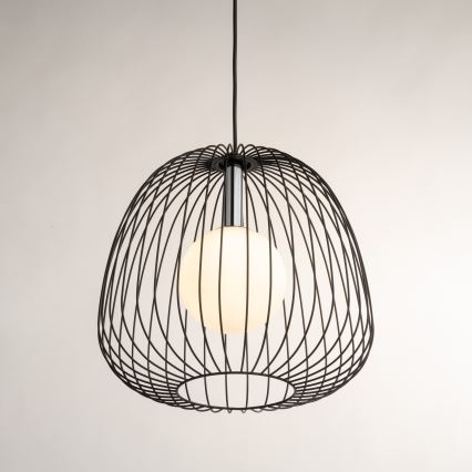 Κρεμαστό φωτιστικό οροφής BELL 1xG9/12W/230V διάμετρος 33 cm μαύρο/γυαλιστερό χρώμιο