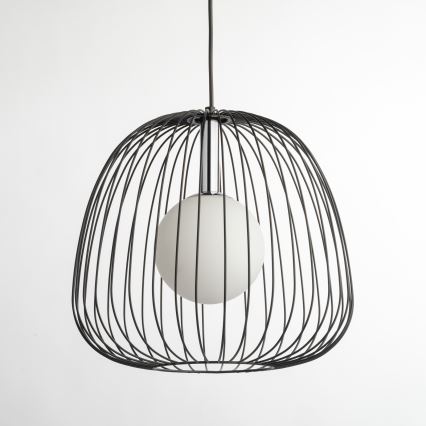 Κρεμαστό φωτιστικό οροφής BELL 1xG9/12W/230V διάμετρος 33 cm μαύρο/γυαλιστερό χρώμιο