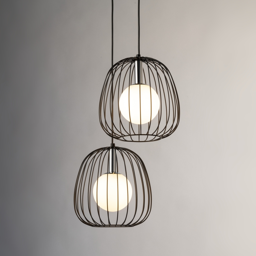 Κρεμαστό φωτιστικό οροφής BELL 2xG9/12W/230V μαύρο/γυαλιστερό χρώμιο