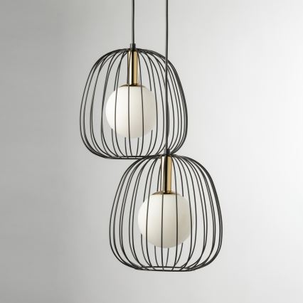 Κρεμαστό φωτιστικό οροφής BELL 2xG9/12W/230V μαύρο/χρυσό