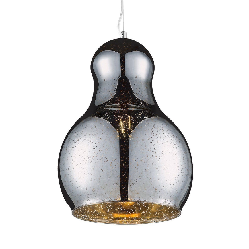 Κρεμαστό φωτιστικό οροφής BELLO 1xE27/60W/230V διάμετρος 30 cm χρώμιο