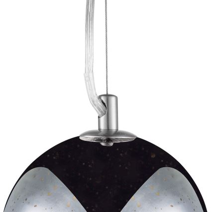 Κρεμαστό φωτιστικό οροφής BELLO 1xE27/60W/230V διάμετρος 30 cm χρώμιο