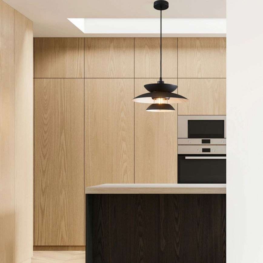 Κρεμαστό φωτιστικό οροφής BERIT 1xE27/20W/230V μαύρο