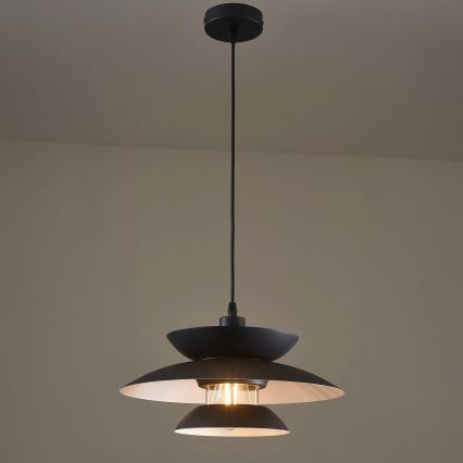 Κρεμαστό φωτιστικό οροφής BERIT 1xE27/20W/230V μαύρο