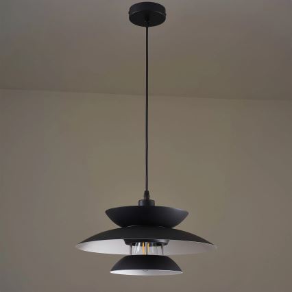 Κρεμαστό φωτιστικό οροφής BERIT 1xE27/20W/230V μαύρο