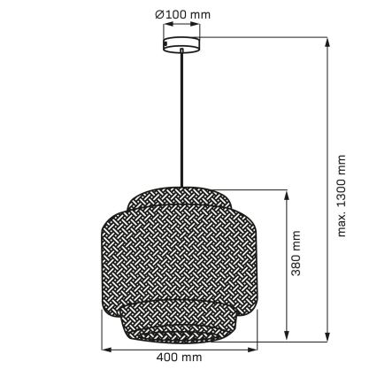 Κρεμαστό φωτιστικό οροφής BERTA 1xE27/20W/230V διάμετρος 40 cm μπαμπού