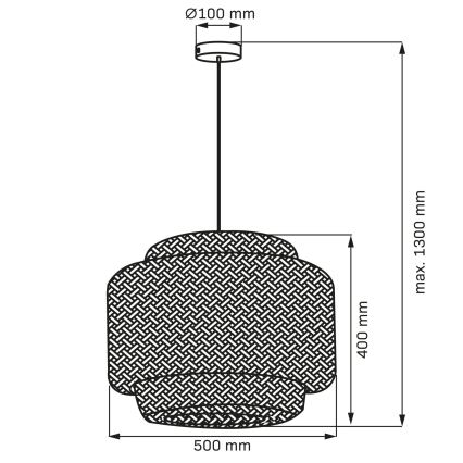 Κρεμαστό φωτιστικό οροφής BERTA 1xE27/20W/230V διάμετρος 50 cm μπαμπού