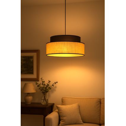 Κρεμαστό φωτιστικό οροφής BOHO 1xE27/60W/230V διάμετρος 40 cm καφέ/μπεζ