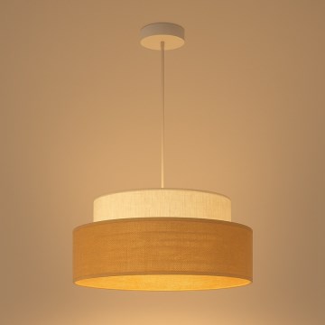 Κρεμαστό φωτιστικό οροφής BOHO 1xE27/60W/230V διάμετρος 40 cm κρεμ/μπεζ