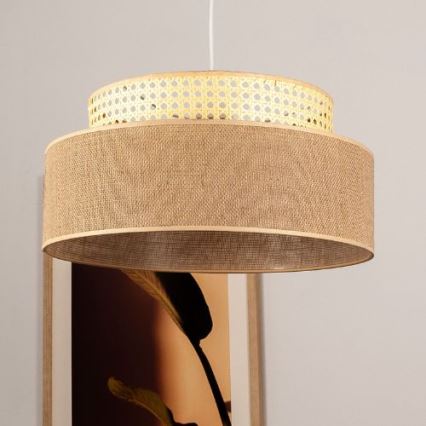 Κρεμαστό φωτιστικό οροφής BOHO 1xE27/60W/230V διάμετρος 40 cm rattan