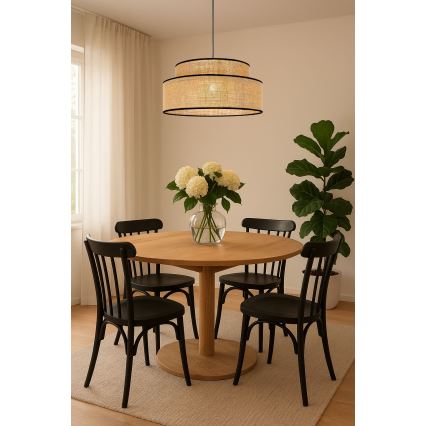 Κρεμαστό φωτιστικό οροφής BOHO 1xE27/60W/230V διάμετρος 40 cm μπεζ