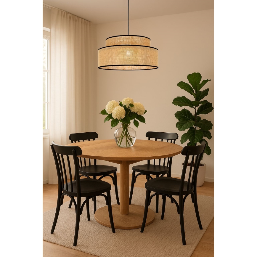 Κρεμαστό φωτιστικό οροφής BOHO 1xE27/60W/230V διάμετρος 40 cm μπεζ