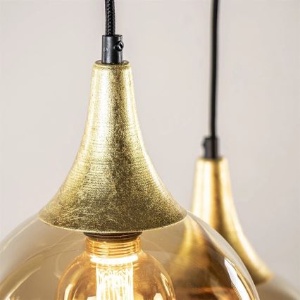 Κρεμαστό φωτιστικό οροφής CALYPSO 3xGU10/60W/230V + 5xE27/60W μαύρο/χρυσό