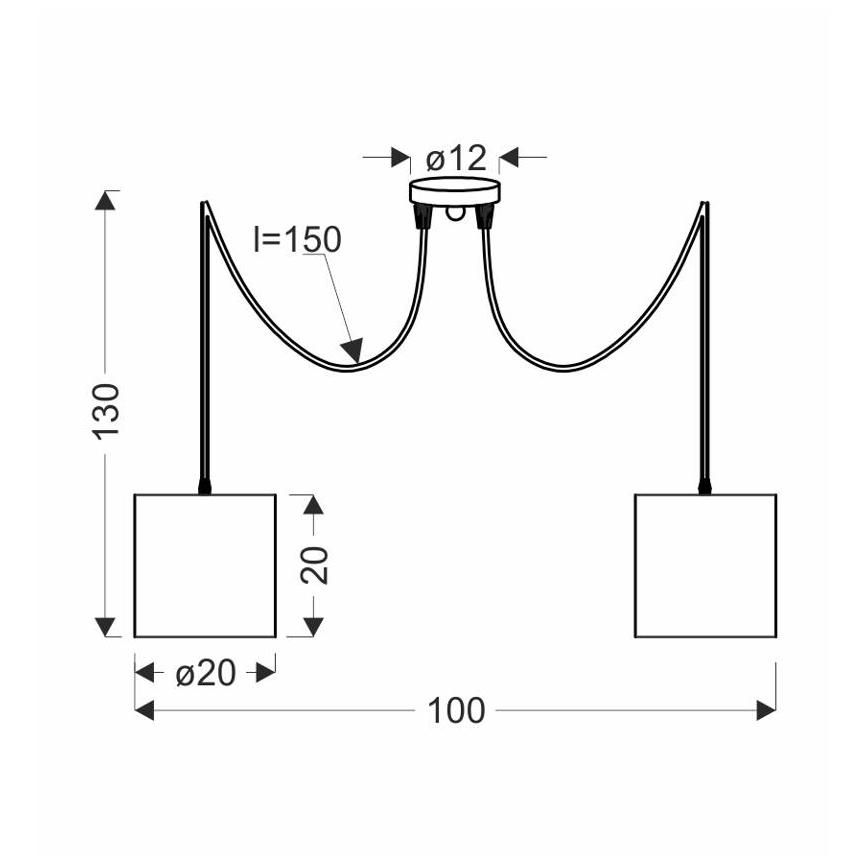 Κρεμαστό φωτιστικό οροφής CANDIDA 2xE27/40W/230V spider μαύρο/χαλκός