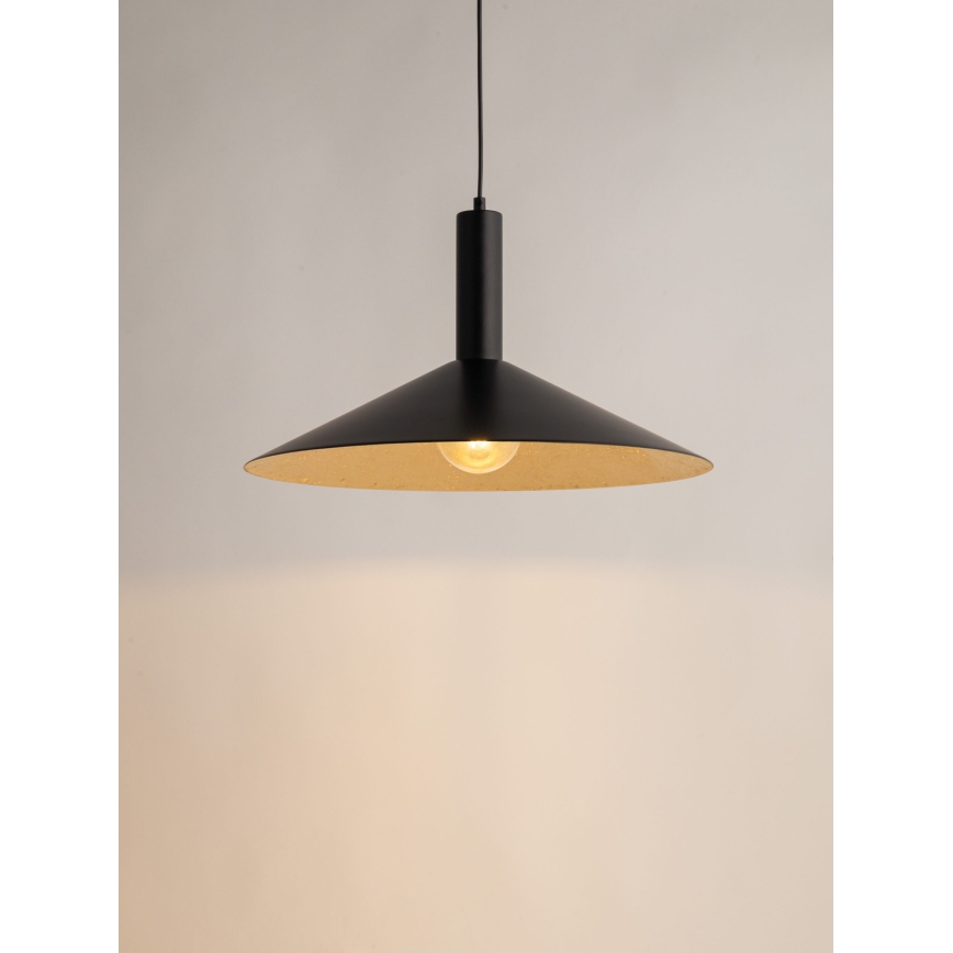 Κρεμαστό φωτιστικό οροφής CAPRI 1xE27/15W/230V διάμετρος 50 cm μαύρο/χρυσό