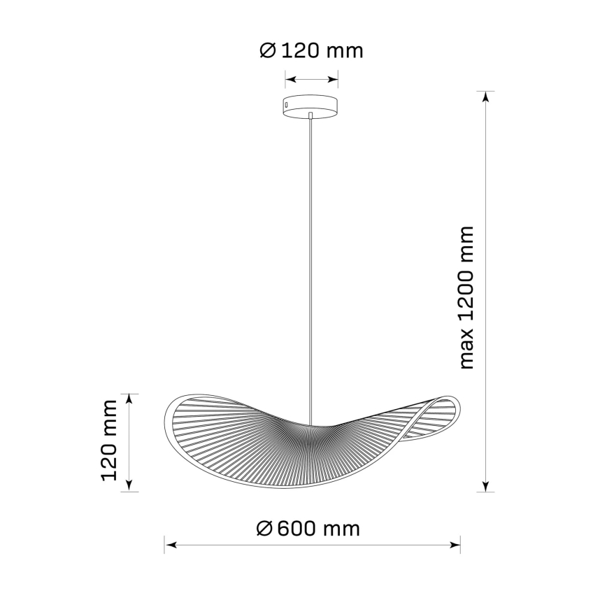 Κρεμαστό φωτιστικό οροφής CAPRI 1xE27/20W/230V διάμετρος 60 cm μπαμπού