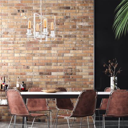 Κρεμαστό φωτιστικό οροφής CEDRIC II 4xE27/60W/230V λευκό