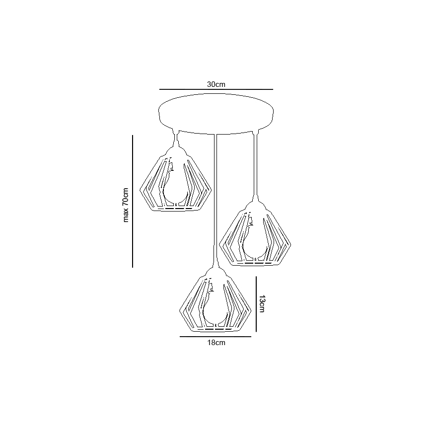 Κρεμαστό φωτιστικό οροφής CEED 3xE27/60W/230V λευκό