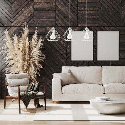 Κρεμαστό φωτιστικό οροφής CEED 3xE27/60W/230V γκρι