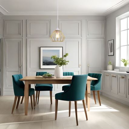 Κρεμαστό φωτιστικό οροφής CEED GOLD 1xE27/60W/230V διάμετρος 17,5 cm λευκό/χρυσαφί