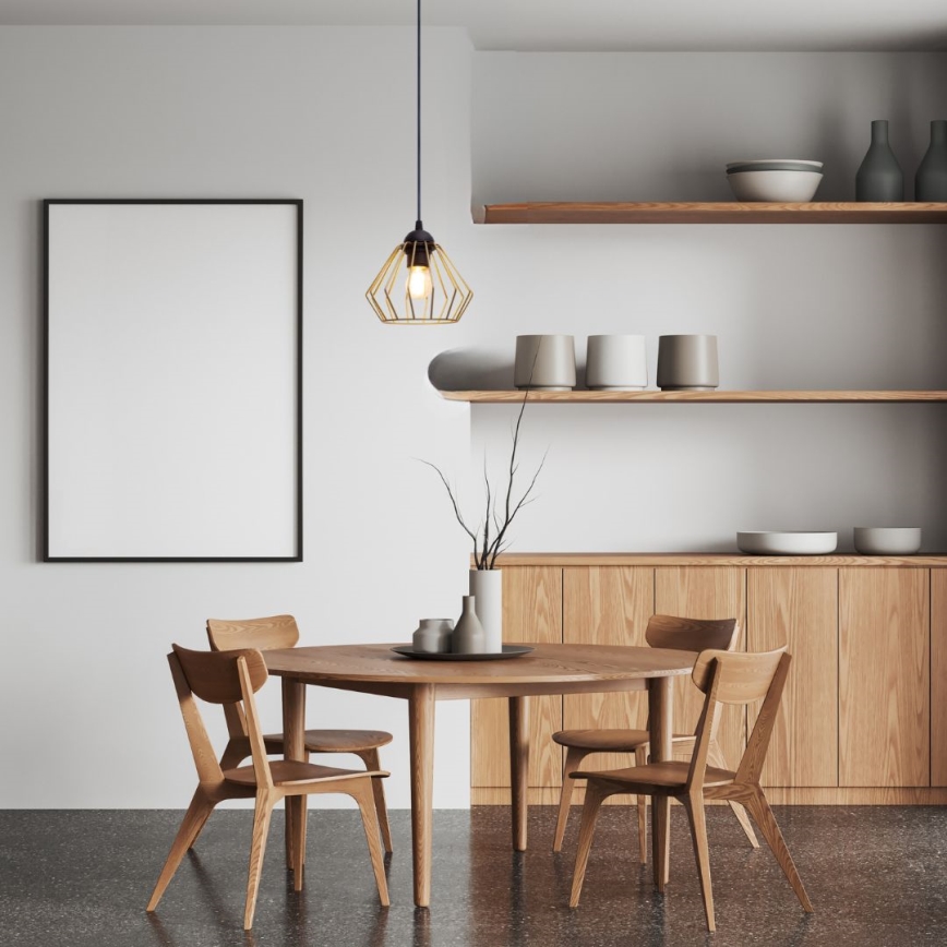 Κρεμαστό φωτιστικό οροφής CEED GOLD 1xE27/60W/230V διάμετρος 17,5 cm μαύρο/χρυσαφί