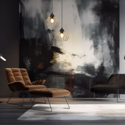 Κρεμαστό φωτιστικό οροφής CEED GOLD 2xE27/60W/230V διάμετρος 28 cm μαύρο/χρυσαφί