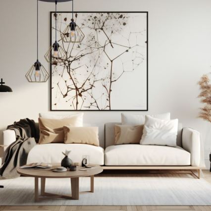 Κρεμαστό φωτιστικό οροφής CEED GOLD 3xE27/60W/230V διάμετρος 45 cm μαύρο/χρυσαφί