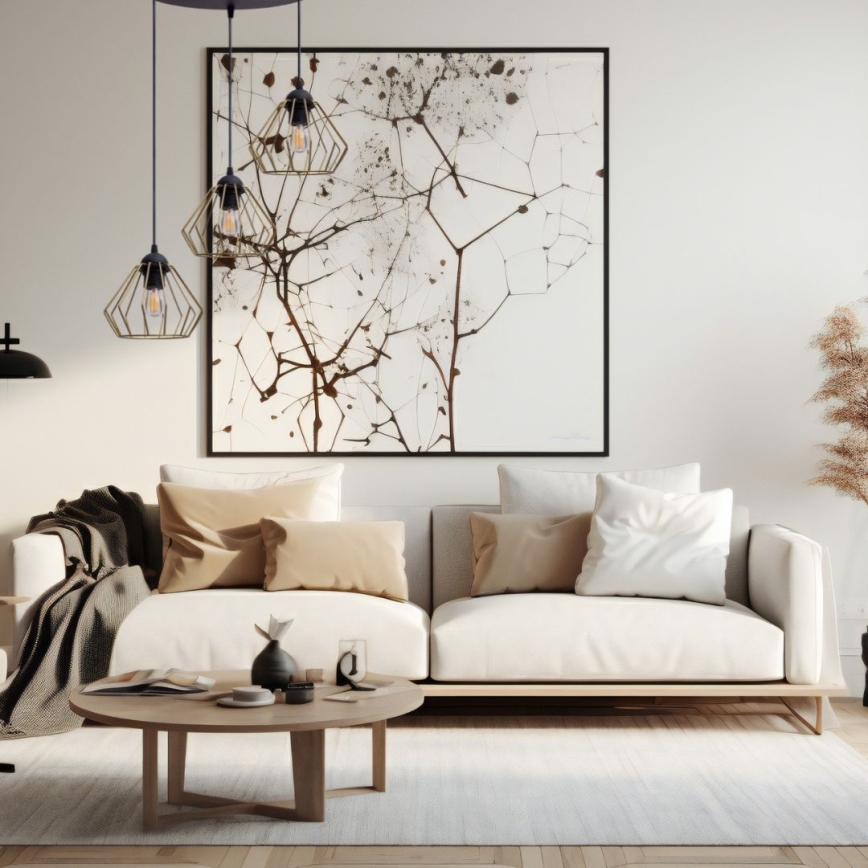 Κρεμαστό φωτιστικό οροφής CEED GOLD 3xE27/60W/230V διάμετρος 45 cm μαύρο/χρυσαφί