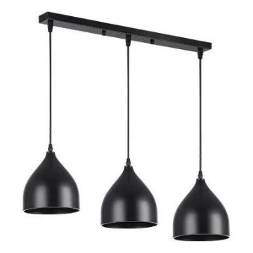 Κρεμαστό φωτιστικό οροφής COMO 3xE27/60W/230V μαύρο
