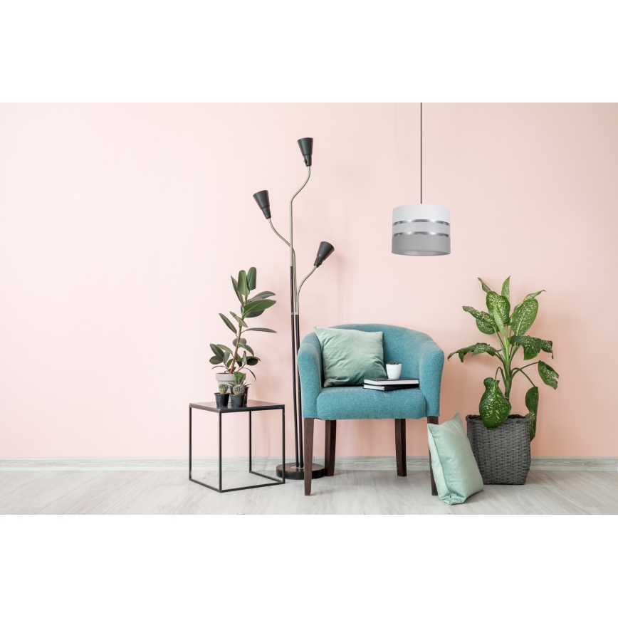 Κρεμαστό φωτιστικό οροφής CORAL 1xE27/60W/230V δ. 20 cm λευκό/γκρι