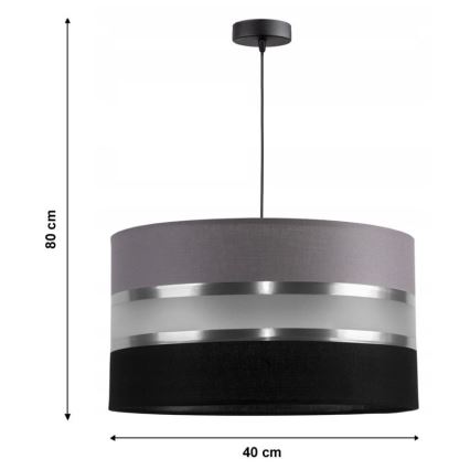 Κρεμαστό φωτιστικό οροφής CORAL 1xE27/60W/230V μαύρο και γκρι