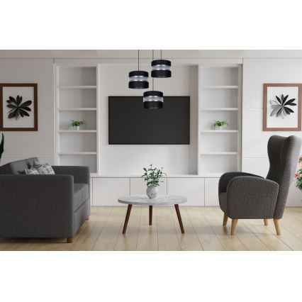 Κρεμαστό φωτιστικό οροφής CORAL 3xE27/60W/230V μαύρο/ματ χρώμιο διάμετρος 45 cm