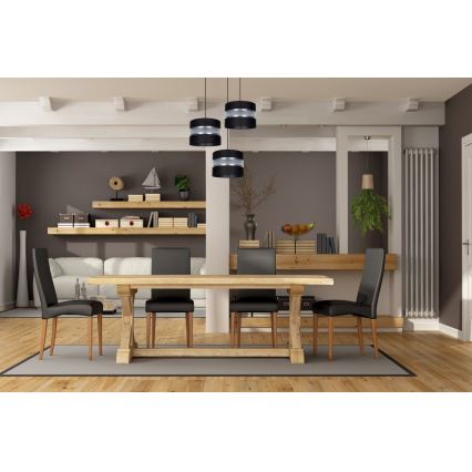 Κρεμαστό φωτιστικό οροφής CORAL 3xE27/60W/230V μαύρο/ματ χρώμιο διάμετρος 45 cm