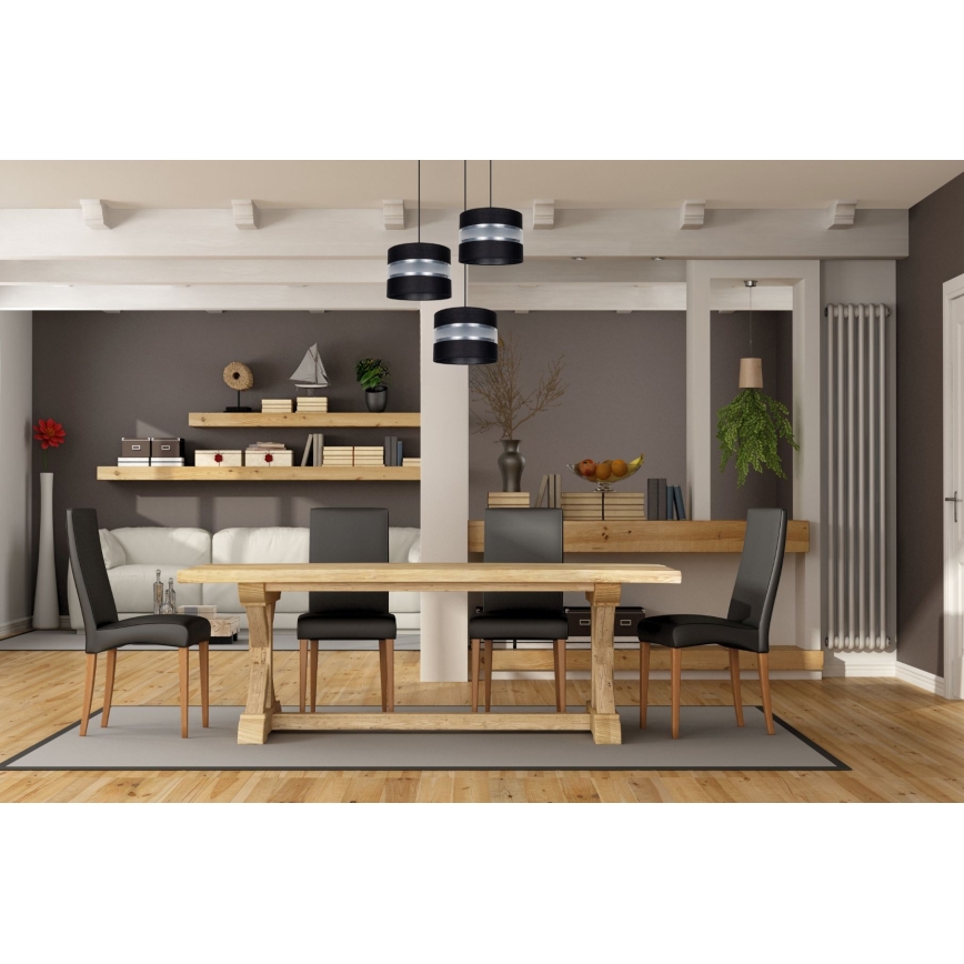 Κρεμαστό φωτιστικό οροφής CORAL 3xE27/60W/230V μαύρο/ματ χρώμιο διάμετρος 45 cm