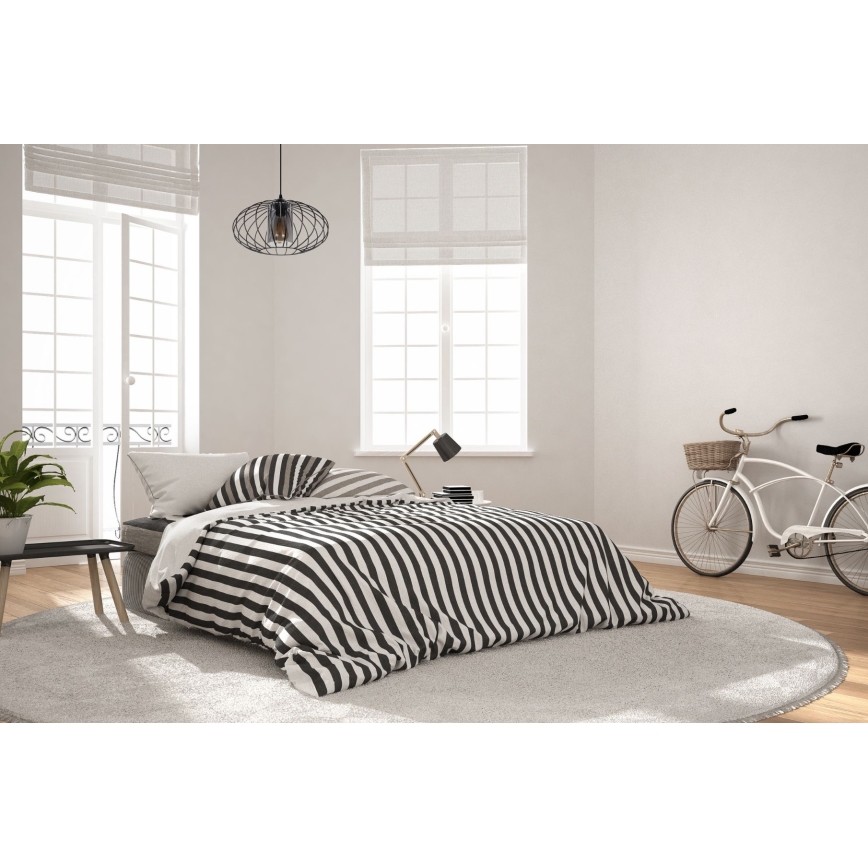 Κρεμαστό φωτιστικό οροφής CORRINI 1xE27/60W/230V διάμετρος 34 cm μαύρο/γκρι