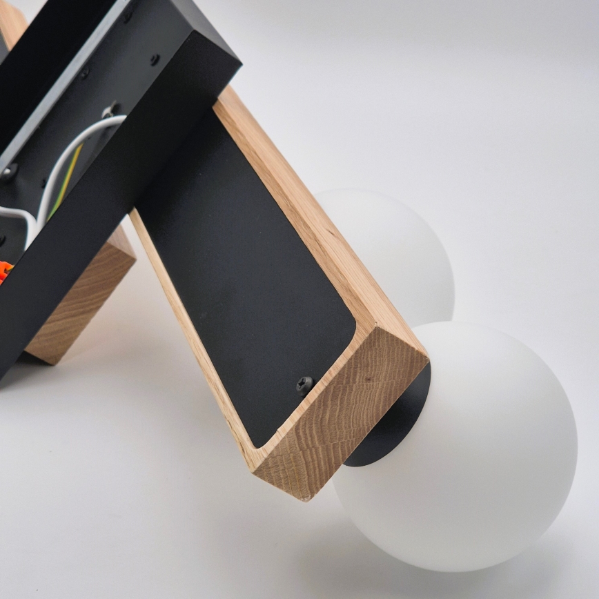 Κρεμαστό φωτιστικό οροφής  CORTINA 2xE27/15W/230V + 2xG9/5W/230V μαύρο/δρυς